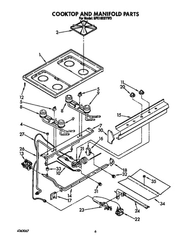 Cooktop and manifold