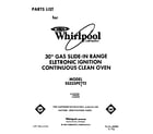 Whirlpool SS333PETT2 front cover diagram