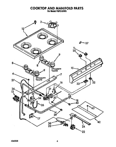 Cooktop and manifold