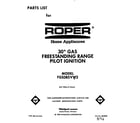 Roper FGS385VW2 front cover diagram