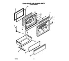 Roper FGS385VW2 oven door and drawer diagram