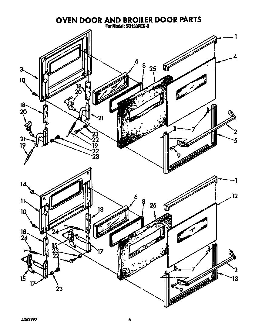 OVENDOOR AND BROILER DOOR