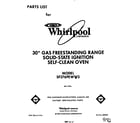 Whirlpool SF376PEWW3 front cover diagram