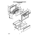 Whirlpool SF376PEWW3 oven door and drawer diagram