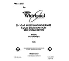 Whirlpool SF375PEWW3 front cover diagram