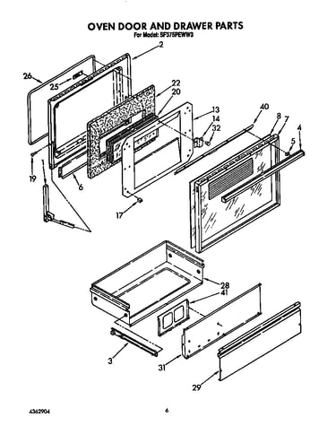 Oven door and drawer