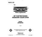Roper SEP340XX0 front cover diagram