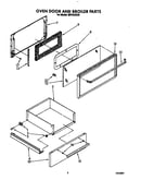 Oven door and broiler