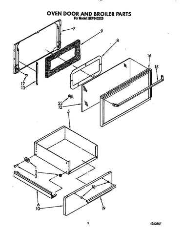 Oven door and broiler