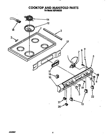 Cooktop and manifold