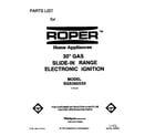 Roper SGS395XX0 front cover diagram