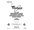 Whirlpool SF337PEXW0 front cover diagram