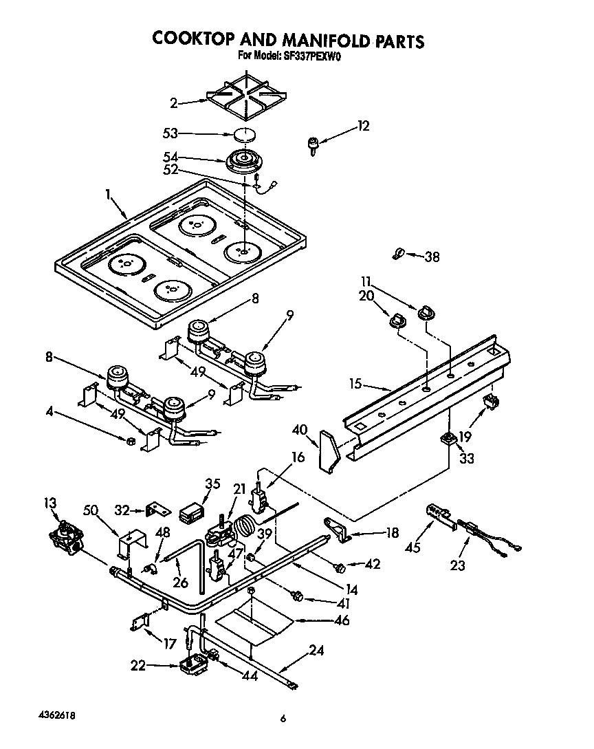 Cooktop and manifold