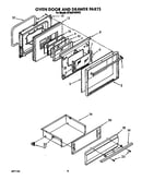 Oven door and drawer