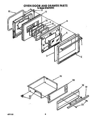Oven door and drawer