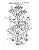 Cooktop, burner and grate parts