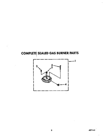 Complete sealed gas burner parts