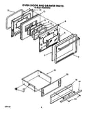 Oven door and drawer