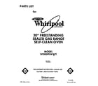 Whirlpool SF385PEWW2 front cover diagram