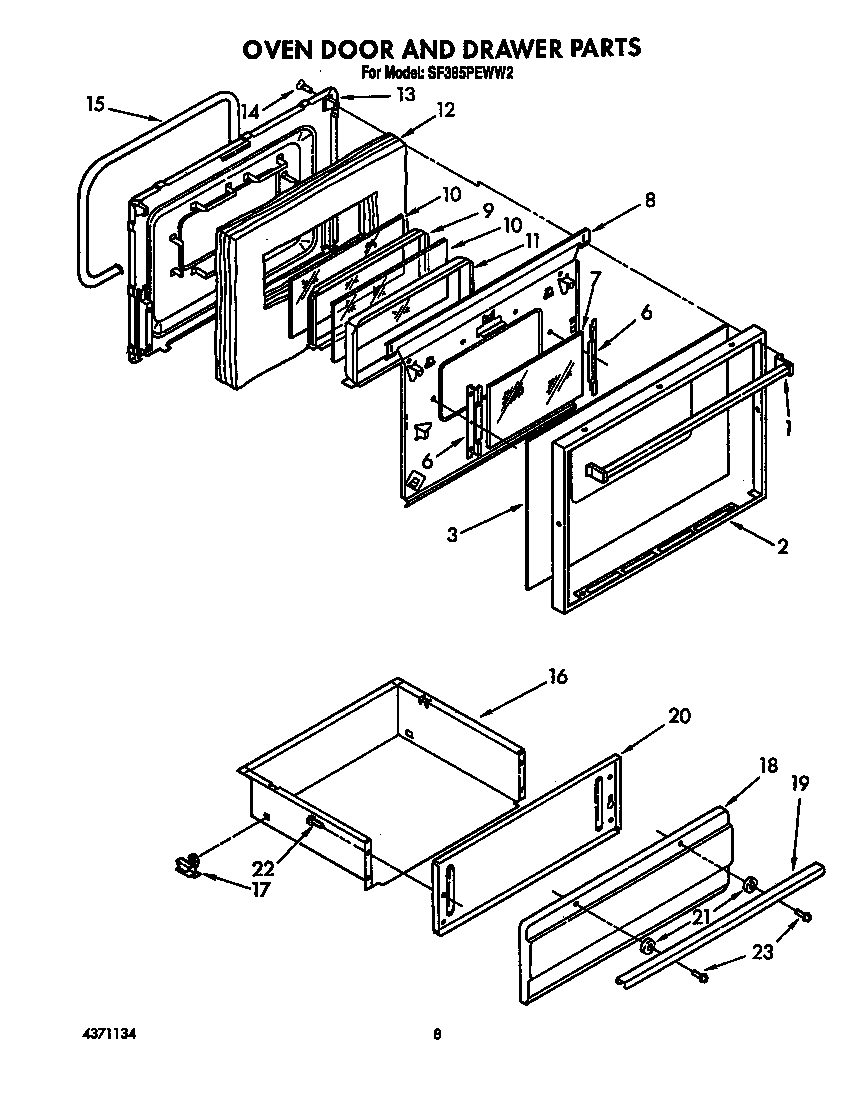 OVEN DOOR AND DRAWER