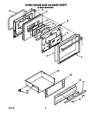 Oven door and drawer