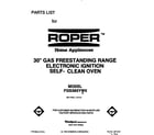 Roper FGS385YW0 front cover diagram