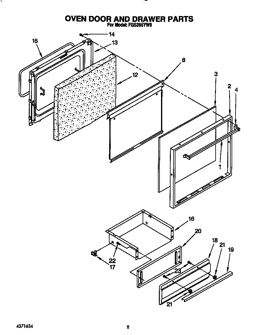 OVEN DOOR AND DRAWER