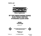 Roper FGP355YW0 front cover diagram