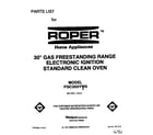Roper FGC355YW0 front cover diagram