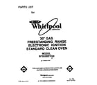 Whirlpool SF302BEYQ0 front cover diagram