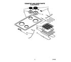 Whirlpool RS363PXYH0 cooktop and oven diagram