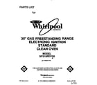Whirlpool SF310PEYQ0 front cover diagram