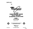 Whirlpool SF314PSYW0 front cover diagram