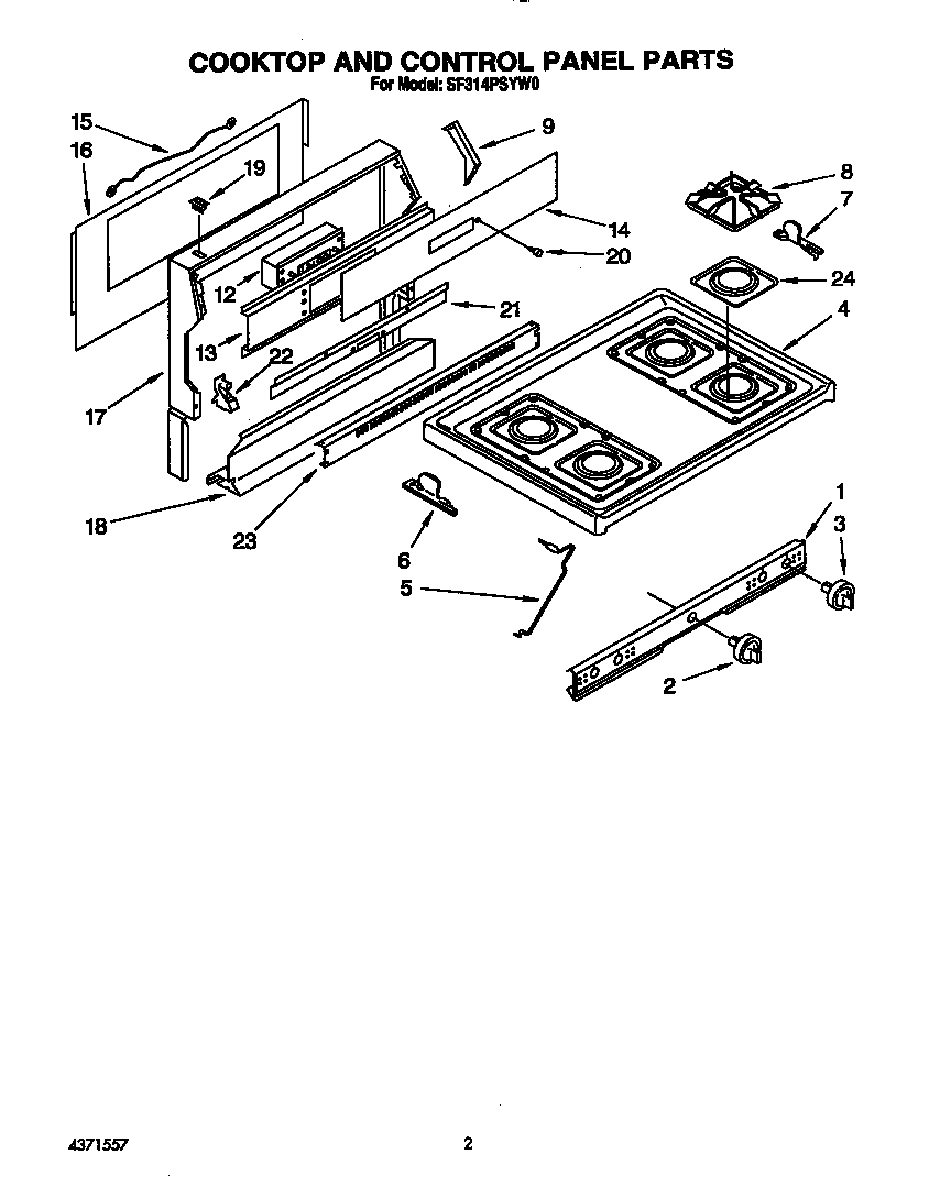 COOKTOP AND CONTROL PANEL