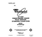 Whirlpool SF302BSYW0 front cover diagram
