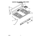 Whirlpool SF302BSYW0 cooktop and control diagram