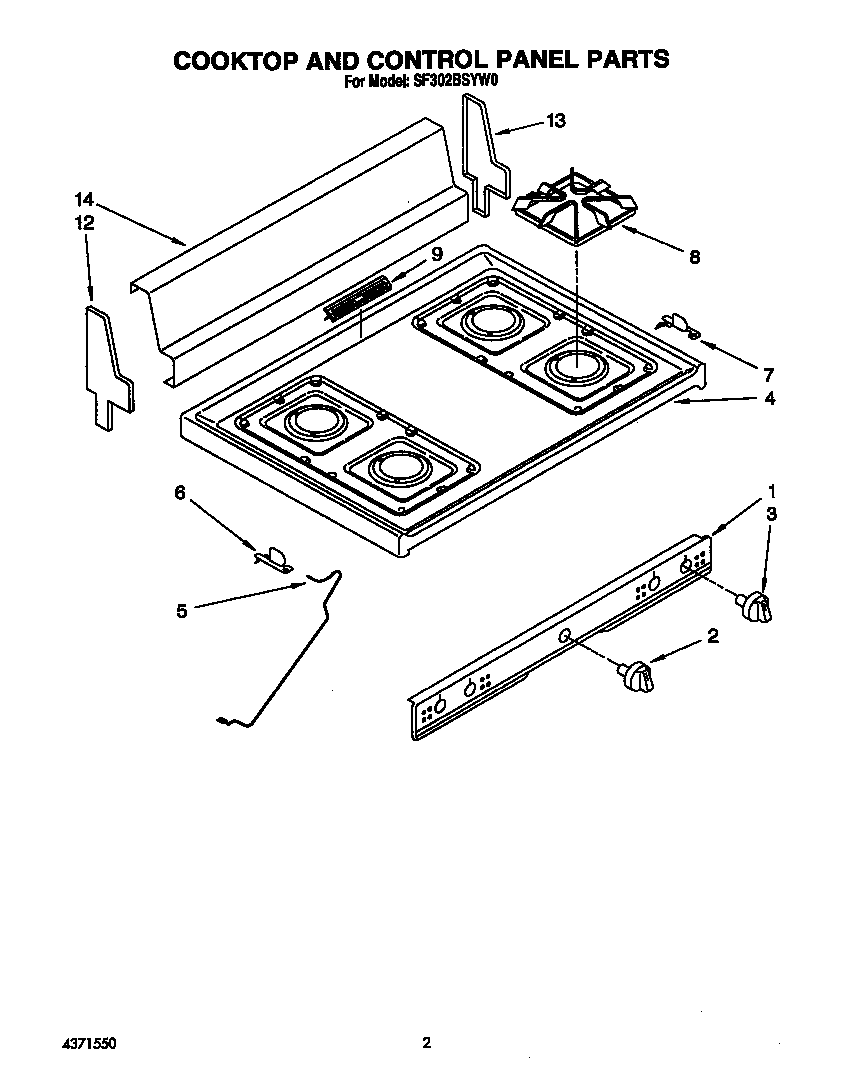 Cooktop and control