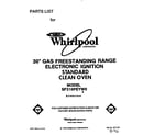 Whirlpool SF310PEYW0 front cover diagram