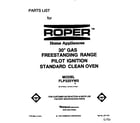 Roper FLP320YW0 front cover diagram