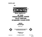 Roper FGP320YW0 front cover diagram