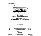 Roper FGP310YW0 front cover diagram