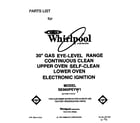 Whirlpool SE960PEYW1 front cover diagram