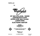 Whirlpool SE960PEYW0 front cover diagram