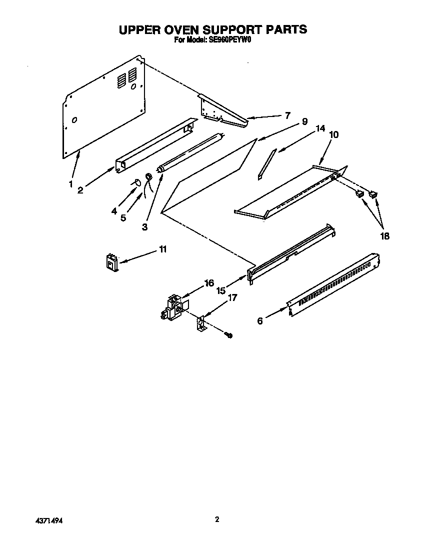 Upper oven support