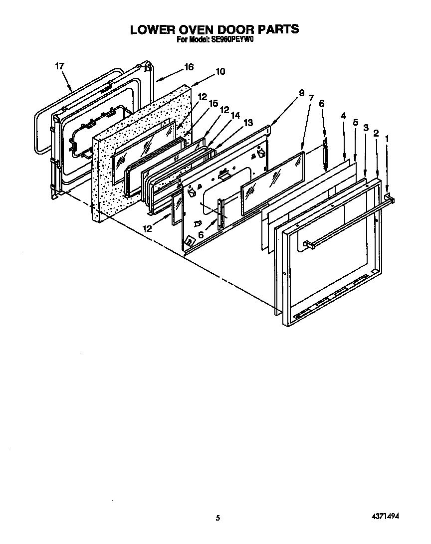 Lower oven door