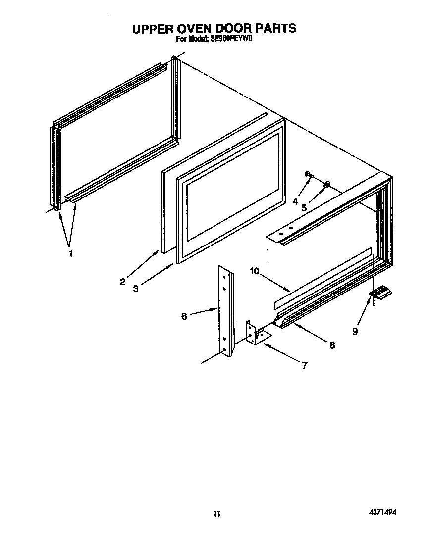 Upper oven door