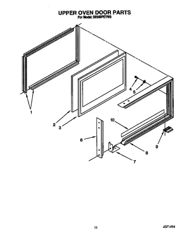 Upper oven door