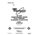 Whirlpool SF3000SYW0 front cover diagram
