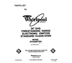 Whirlpool SF302BEYW0 front cover diagram
