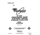 Whirlpool SF3000EYW0 front cover diagram